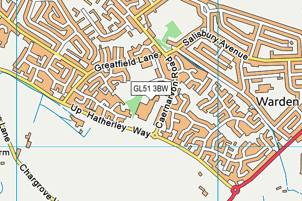 GL51 3BW map - OS VectorMap District (Ordnance Survey)