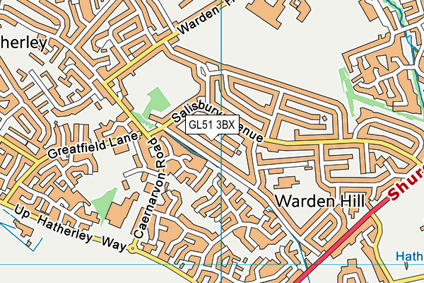 GL51 3BX map - OS VectorMap District (Ordnance Survey)