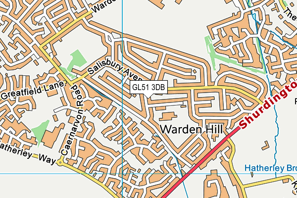 GL51 3DB map - OS VectorMap District (Ordnance Survey)