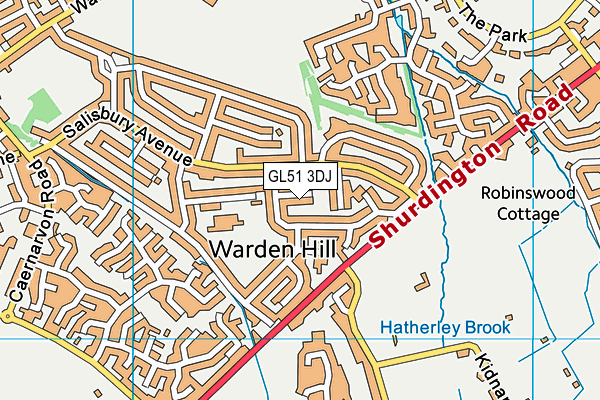 GL51 3DJ map - OS VectorMap District (Ordnance Survey)