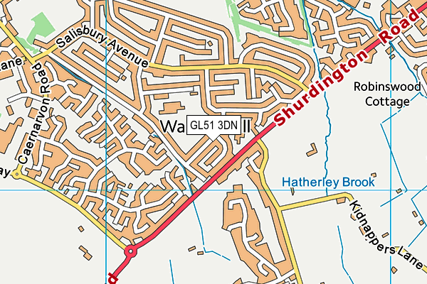 GL51 3DN map - OS VectorMap District (Ordnance Survey)