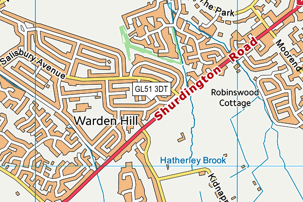 GL51 3DT map - OS VectorMap District (Ordnance Survey)