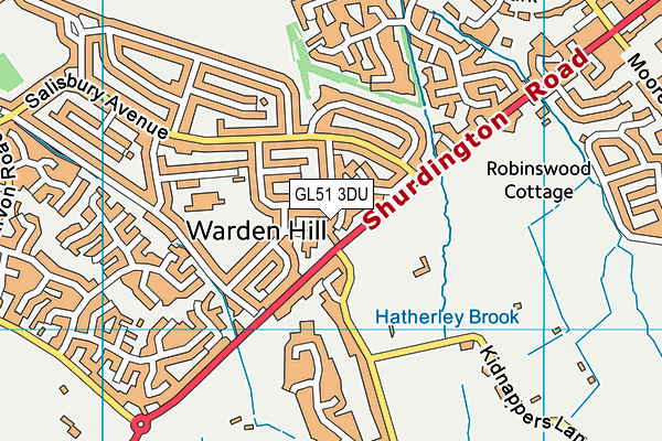 GL51 3DU map - OS VectorMap District (Ordnance Survey)