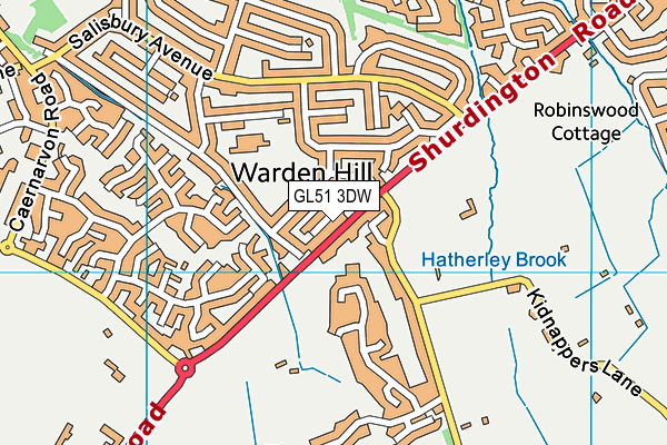 GL51 3DW map - OS VectorMap District (Ordnance Survey)