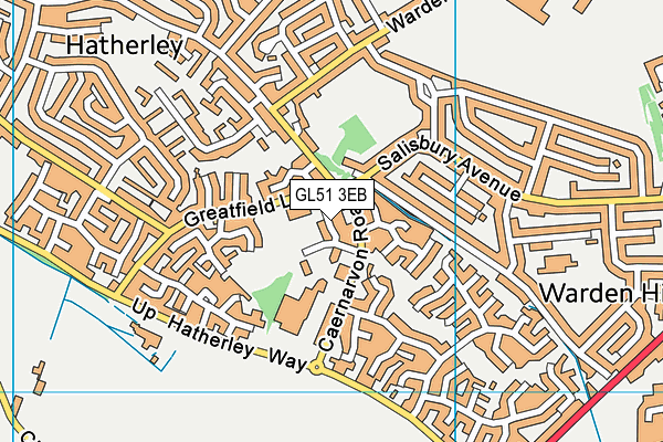 GL51 3EB map - OS VectorMap District (Ordnance Survey)