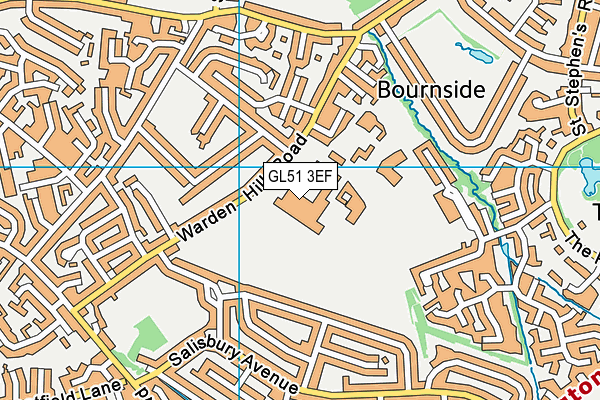 Bournside Sports Centre map (GL51 3EF) - OS VectorMap District (Ordnance Survey)