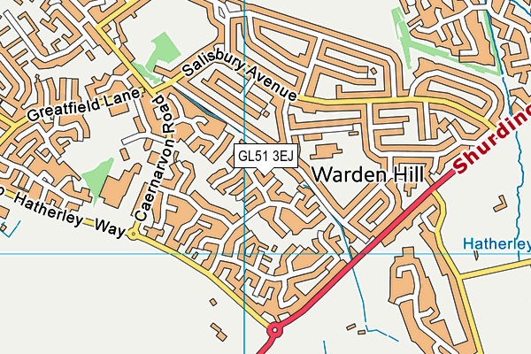 GL51 3EJ map - OS VectorMap District (Ordnance Survey)