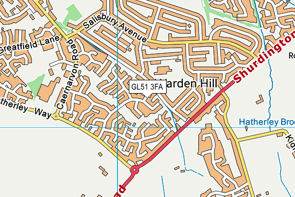 GL51 3FA map - OS VectorMap District (Ordnance Survey)