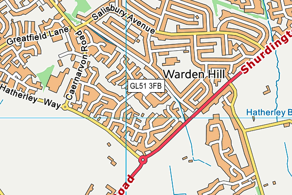 GL51 3FB map - OS VectorMap District (Ordnance Survey)