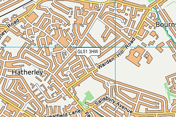 GL51 3HW map - OS VectorMap District (Ordnance Survey)