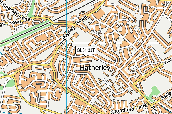 GL51 3JT map - OS VectorMap District (Ordnance Survey)