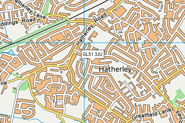 GL51 3JU map - OS VectorMap District (Ordnance Survey)