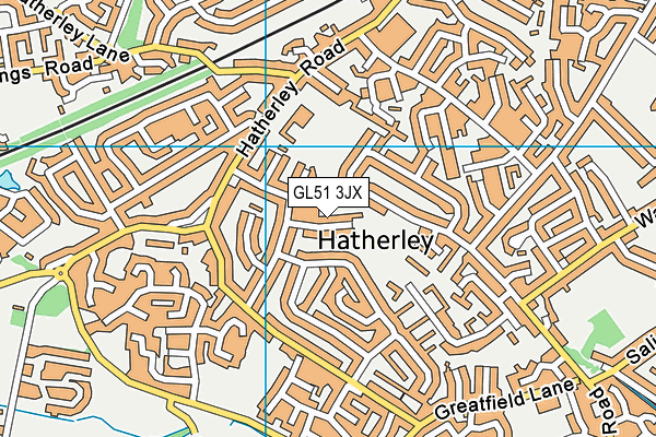 GL51 3JX map - OS VectorMap District (Ordnance Survey)