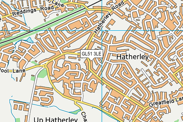 GL51 3LE map - OS VectorMap District (Ordnance Survey)