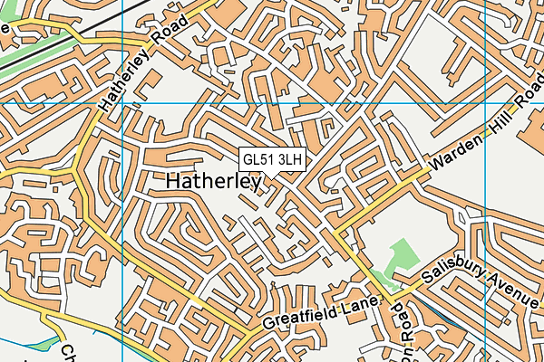 GL51 3LH map - OS VectorMap District (Ordnance Survey)