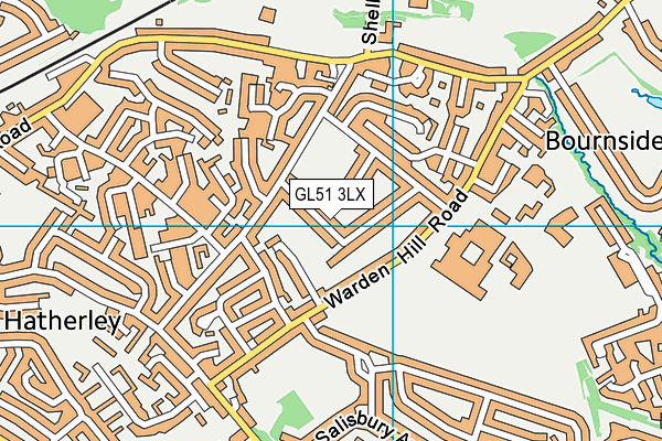 GL51 3LX map - OS VectorMap District (Ordnance Survey)