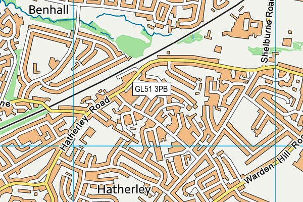 GL51 3PB map - OS VectorMap District (Ordnance Survey)