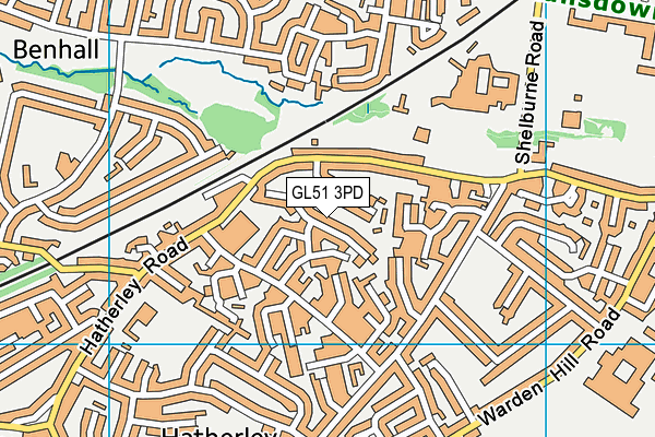 GL51 3PD map - OS VectorMap District (Ordnance Survey)