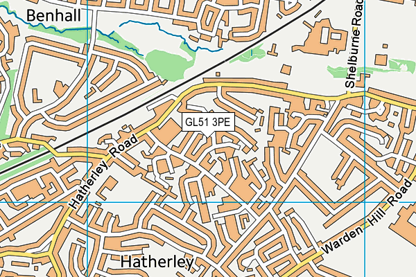 GL51 3PE map - OS VectorMap District (Ordnance Survey)