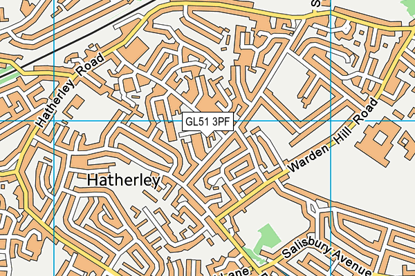 GL51 3PF map - OS VectorMap District (Ordnance Survey)