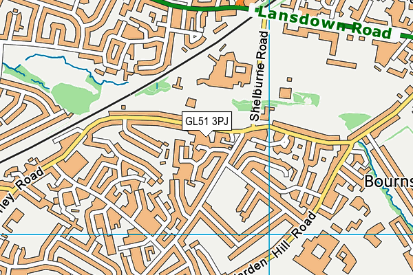 GL51 3PJ map - OS VectorMap District (Ordnance Survey)