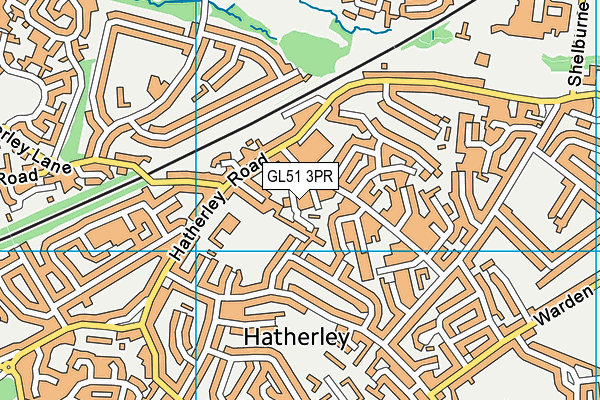 GL51 3PR map - OS VectorMap District (Ordnance Survey)