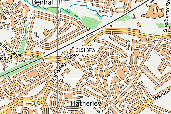 GL51 3PW map - OS VectorMap District (Ordnance Survey)