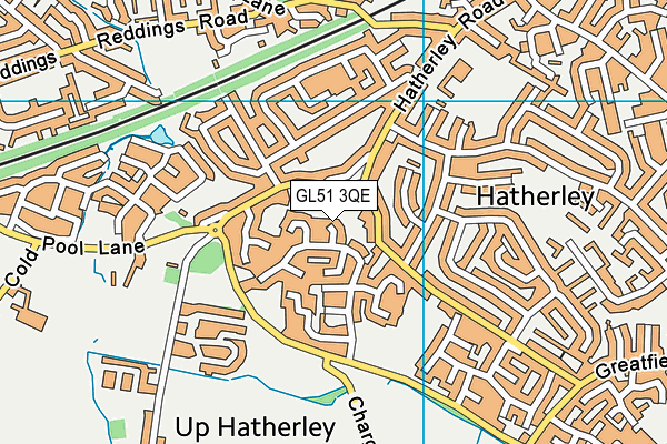 GL51 3QE map - OS VectorMap District (Ordnance Survey)