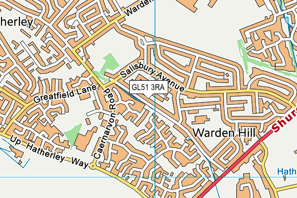 GL51 3RA map - OS VectorMap District (Ordnance Survey)