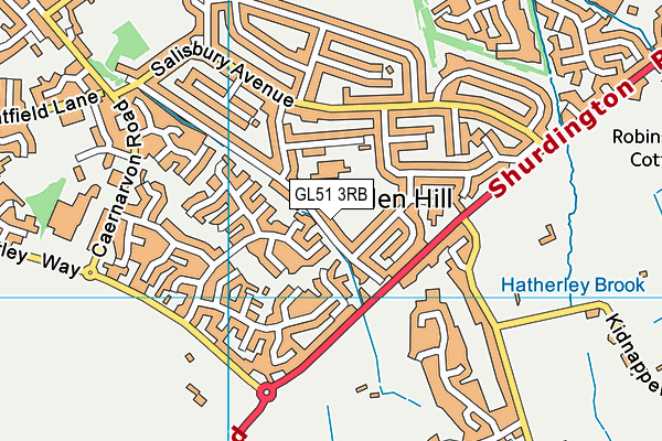 GL51 3RB map - OS VectorMap District (Ordnance Survey)