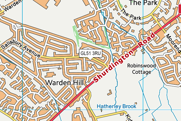 GL51 3RU map - OS VectorMap District (Ordnance Survey)