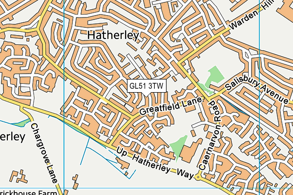 GL51 3TW map - OS VectorMap District (Ordnance Survey)