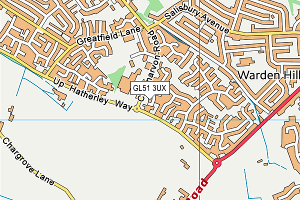 GL51 3UX map - OS VectorMap District (Ordnance Survey)