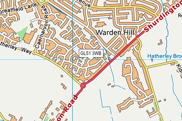 GL51 3WB map - OS VectorMap District (Ordnance Survey)