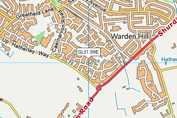 GL51 3WE map - OS VectorMap District (Ordnance Survey)