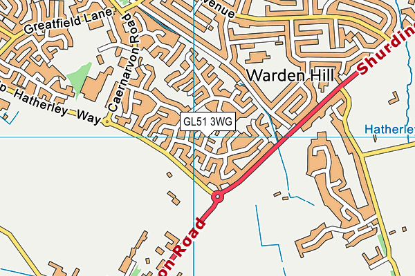 GL51 3WG map - OS VectorMap District (Ordnance Survey)