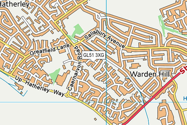 GL51 3XG map - OS VectorMap District (Ordnance Survey)