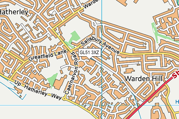 GL51 3XZ map - OS VectorMap District (Ordnance Survey)