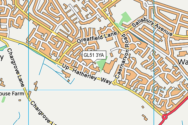 GL51 3YA map - OS VectorMap District (Ordnance Survey)