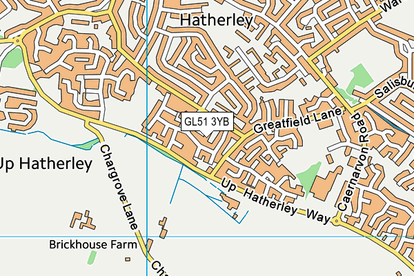 GL51 3YB map - OS VectorMap District (Ordnance Survey)