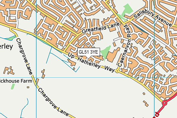 GL51 3YE map - OS VectorMap District (Ordnance Survey)