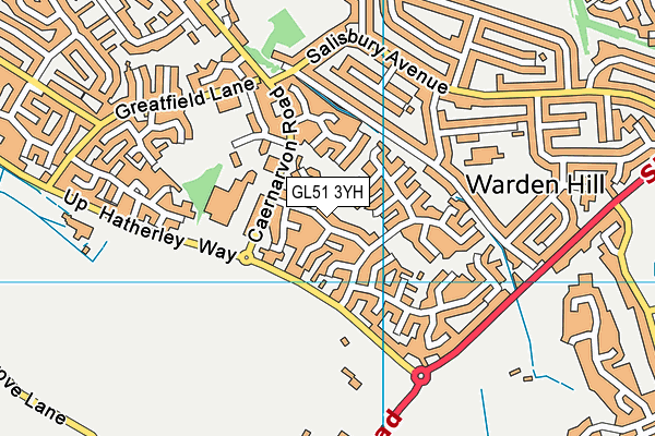 GL51 3YH map - OS VectorMap District (Ordnance Survey)