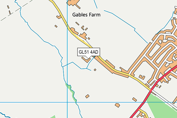 GL51 4AD map - OS VectorMap District (Ordnance Survey)