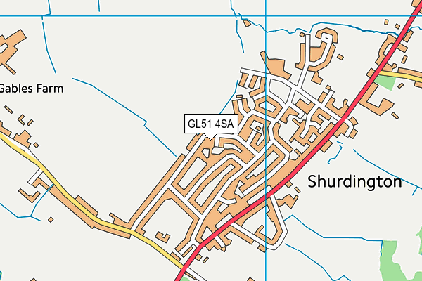 GL51 4SA map - OS VectorMap District (Ordnance Survey)