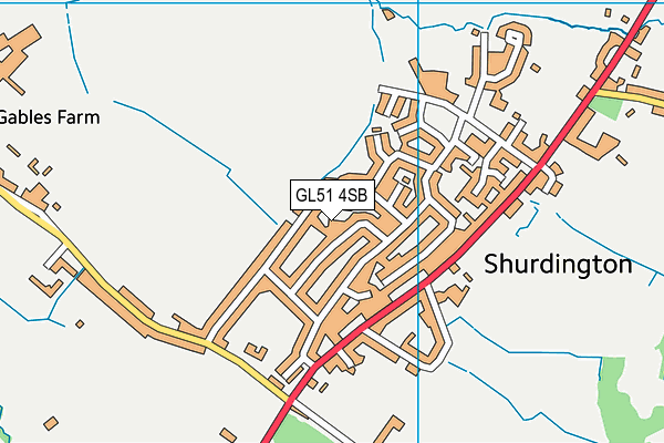 GL51 4SB map - OS VectorMap District (Ordnance Survey)