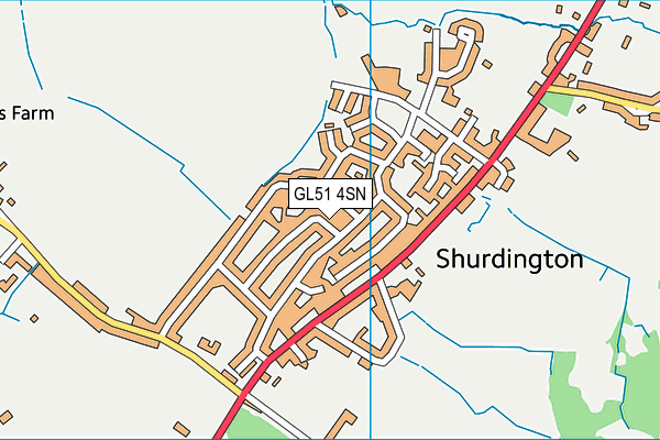 GL51 4SN map - OS VectorMap District (Ordnance Survey)