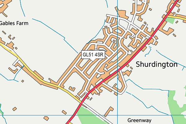 GL51 4SR map - OS VectorMap District (Ordnance Survey)