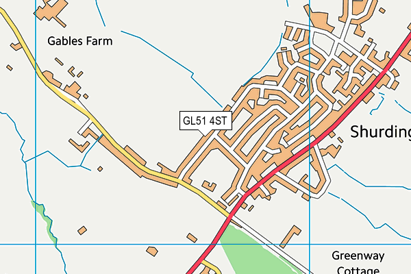 GL51 4ST map - OS VectorMap District (Ordnance Survey)