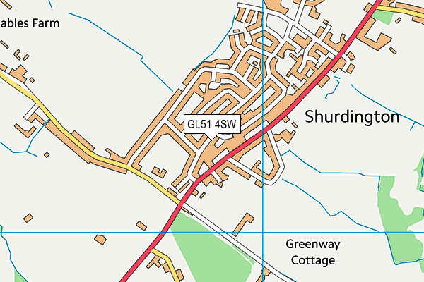 GL51 4SW map - OS VectorMap District (Ordnance Survey)