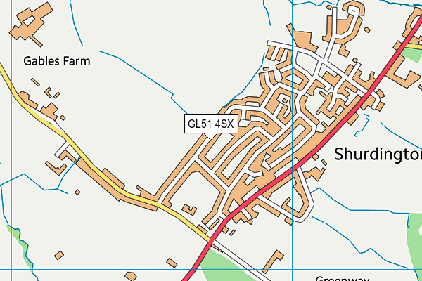 GL51 4SX map - OS VectorMap District (Ordnance Survey)